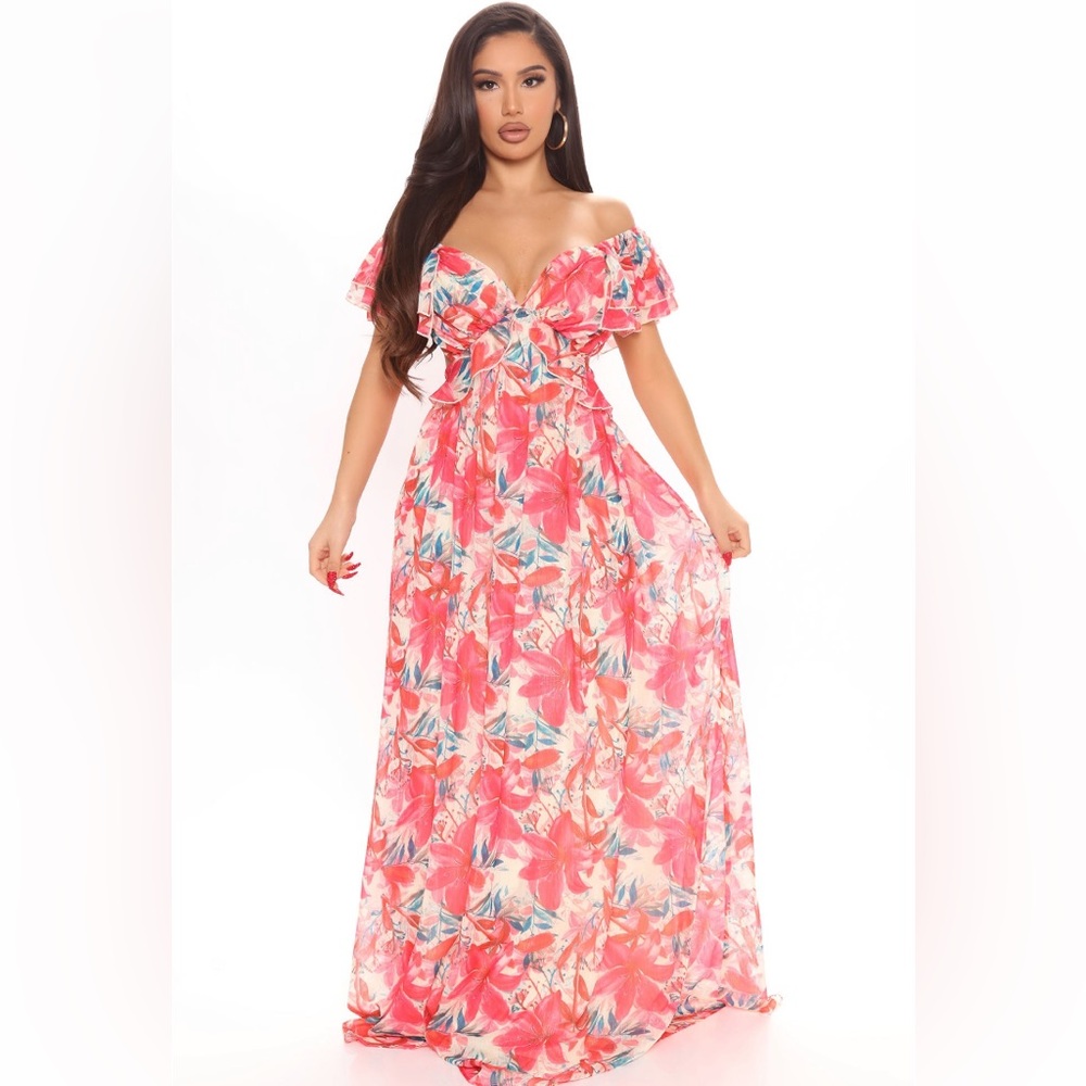 Tropical beauty maxi dress